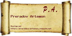 Preradov Artemon névjegykártya